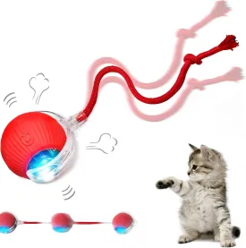 2025 Upgraded Interactive Cat Toys BallsInteractive Rolling Cat Ball, Automatic Moving Cat/Dog Balls for Indoor Cats 360 Fast Rolling on Carpet, Motion Activate Cat/Dog Toys (red)
