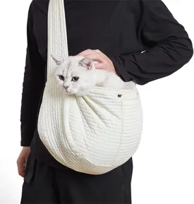 Asixxsix Dog Sling Carrier, Breathable Hand Safe Pet Sling Carrier Soft Comfortable Cat Sling Carrier with Widen Shoulder Strap for Outdoor, Traveling, Subway, Small Dogs,