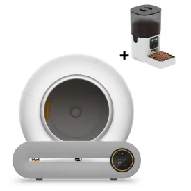 Automatic Litter Box Package iHunt Smart Cat Litter for Cats   6L Automatic Feeder
