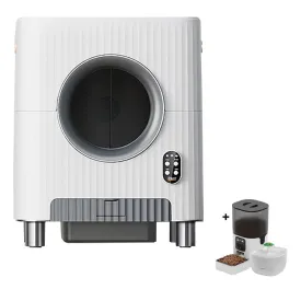 Automatic Litter Box Package iHunt Smart Cat Litter V3 for Cats   6L Automatic Feeder