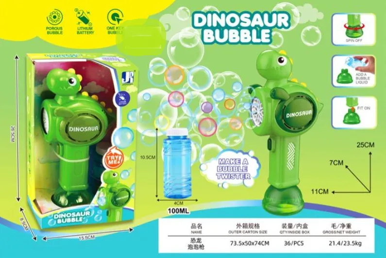 Battery Operated Dinosaur Colorful Bubble Wand