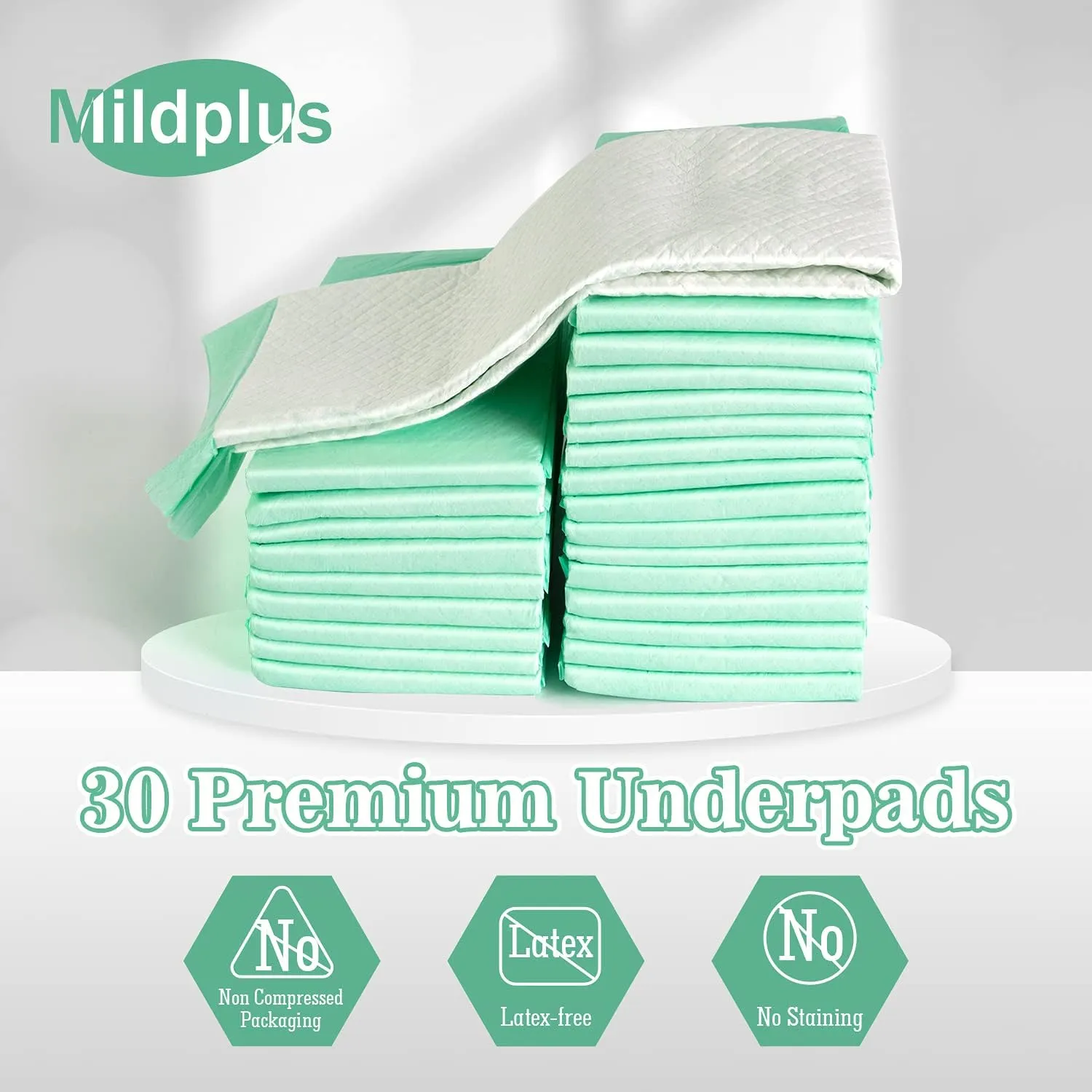 Bed Pads with Adhesive Strips 30'' X 36'' Disposable Underpads Extra Large Thicker Incontinence Pads for Unisex Adult, Senior, Kids and Pet (30 Count)