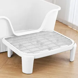 Cat Litter Mat Litter Trapping Mat,19.69"X15.95"X5.90"Litter Box Mat,Waterproof Cat Mats for Litter Large,Easy Clean,Non-Slip Litter Mat for Cat,Urine-Proof Kitty Litter Catcher Mat,Washable (White)