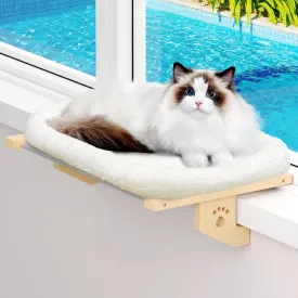 Cat Window Perch With Cushion Bed Cover - Premium Wood & Anti-Fracture Metal Frame, Adjustable Hammock Seat for Cats Inside (Shelves)