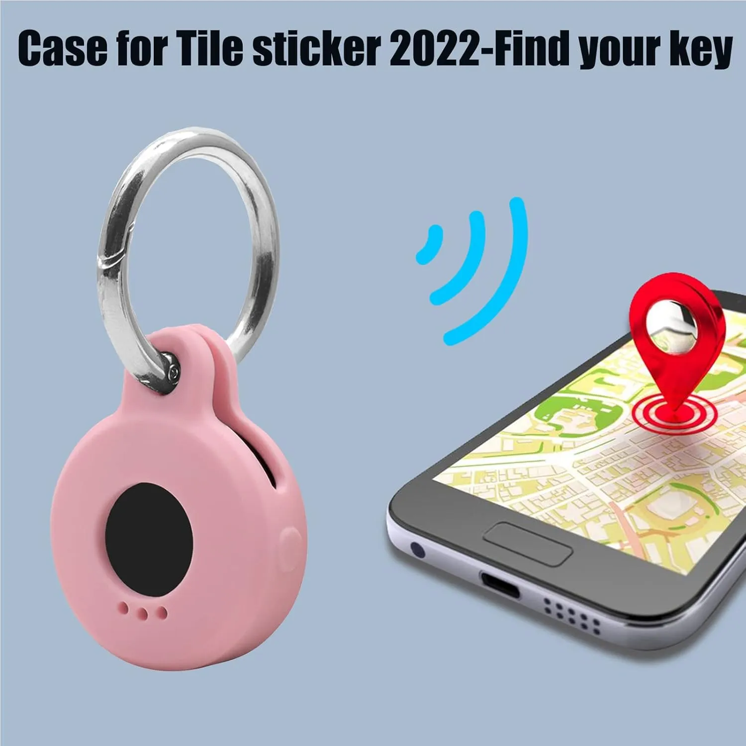 Compatible for Tile Sticker Keychain Holder,(Glow in the Dark) Silicone Tracker Case Cover for Pet Collar,Birthday Party Supplies to Family,Glow Blue Green