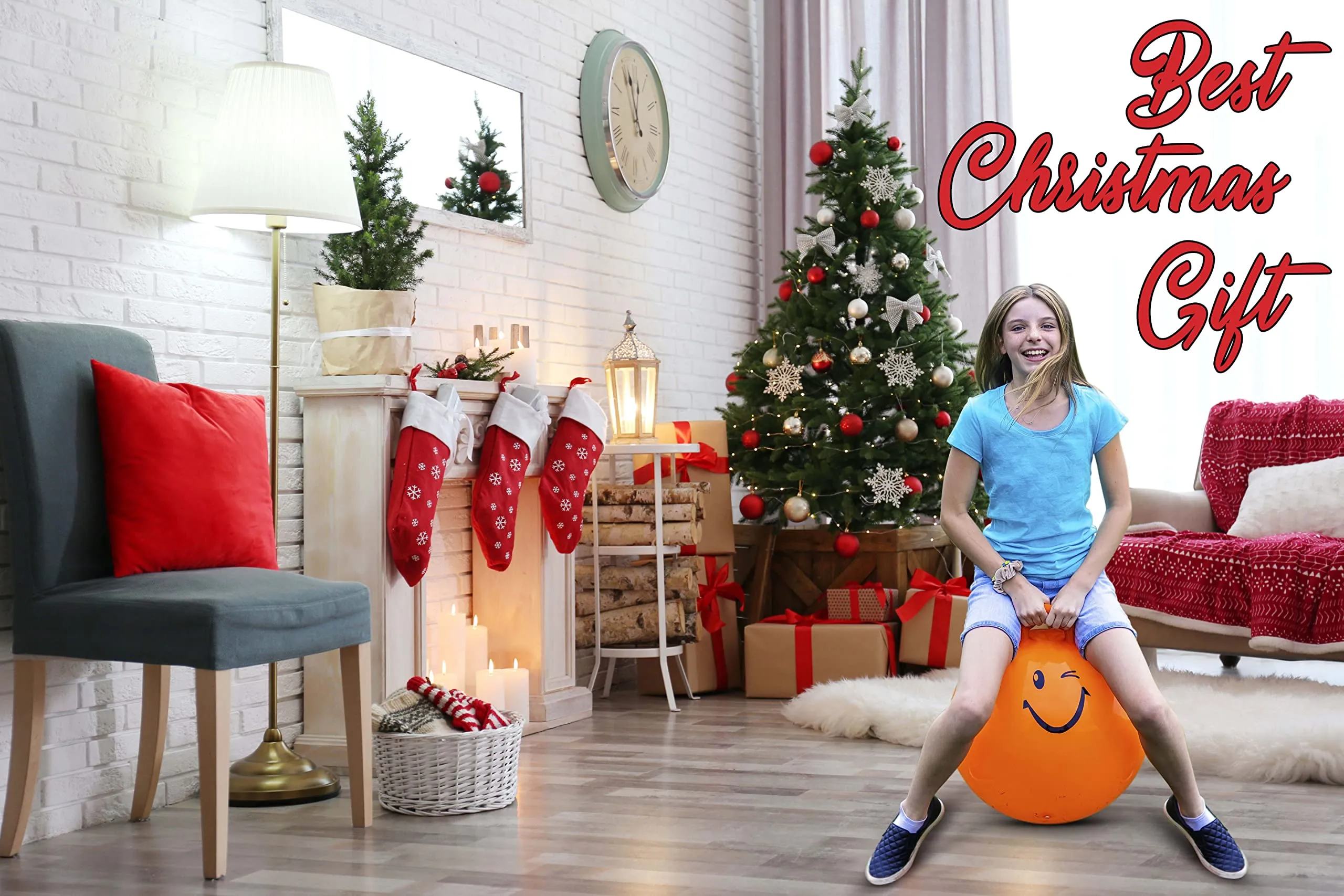 Deluxe Hopper Ball with Handle for Adults, Youth, and Kids