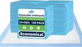 Disposable Pads 23"36" (150pcs) Moderate Absorbent Underpads Incontinence Bed Pads Disposable Chucks, Pee Pads for Kids, Adults and Pet