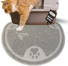 Evelots Cat Litter Mat, Traps Mess from Box, Protects Floors, Urine-Proof, Easy to Clean Litter Box Mat, Machine Washable, Soft on Kitty Paws, Absorbent, Waterproof, Stays in Place, Unscented, Grey