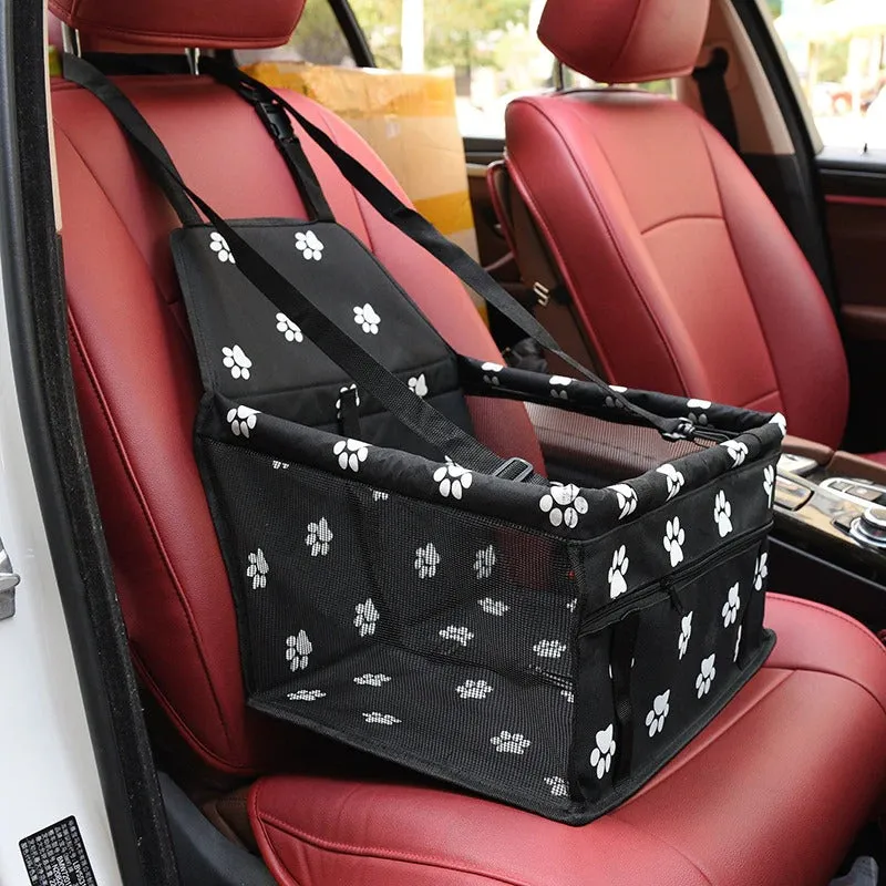 Foldable Dog Car Seat Cover with Dog Car Seat Belt Washable Dog Carrier for Car Foldable Travel Hammock for Pets