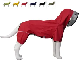 Four-Legged Full Coverage Waterproof Dog Raincoat with Reflective Features Pet Raincoats for Large Medium Small Dogs Red M