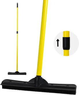 FURemover Original Pet Hair Rubber Broom with Squeegee, with 58" Telescopic Handle for Carpet, Tile and Hardwood