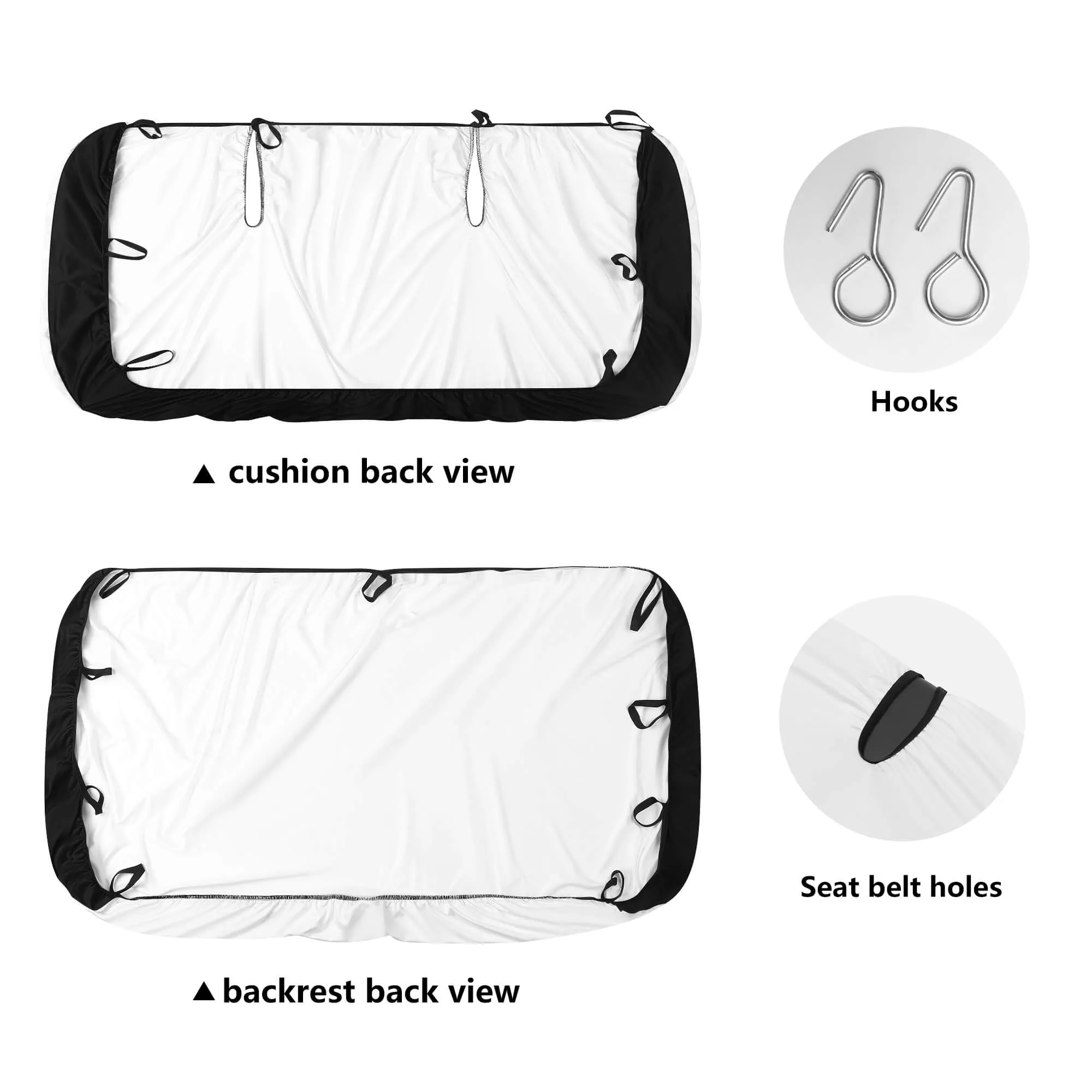 Grey Leopard Front and Back Car Seat Covers Full Set (4 pcs), Animal Print Auto Dog Pet Vehicle SUV Universal Protector Accessory Men Women