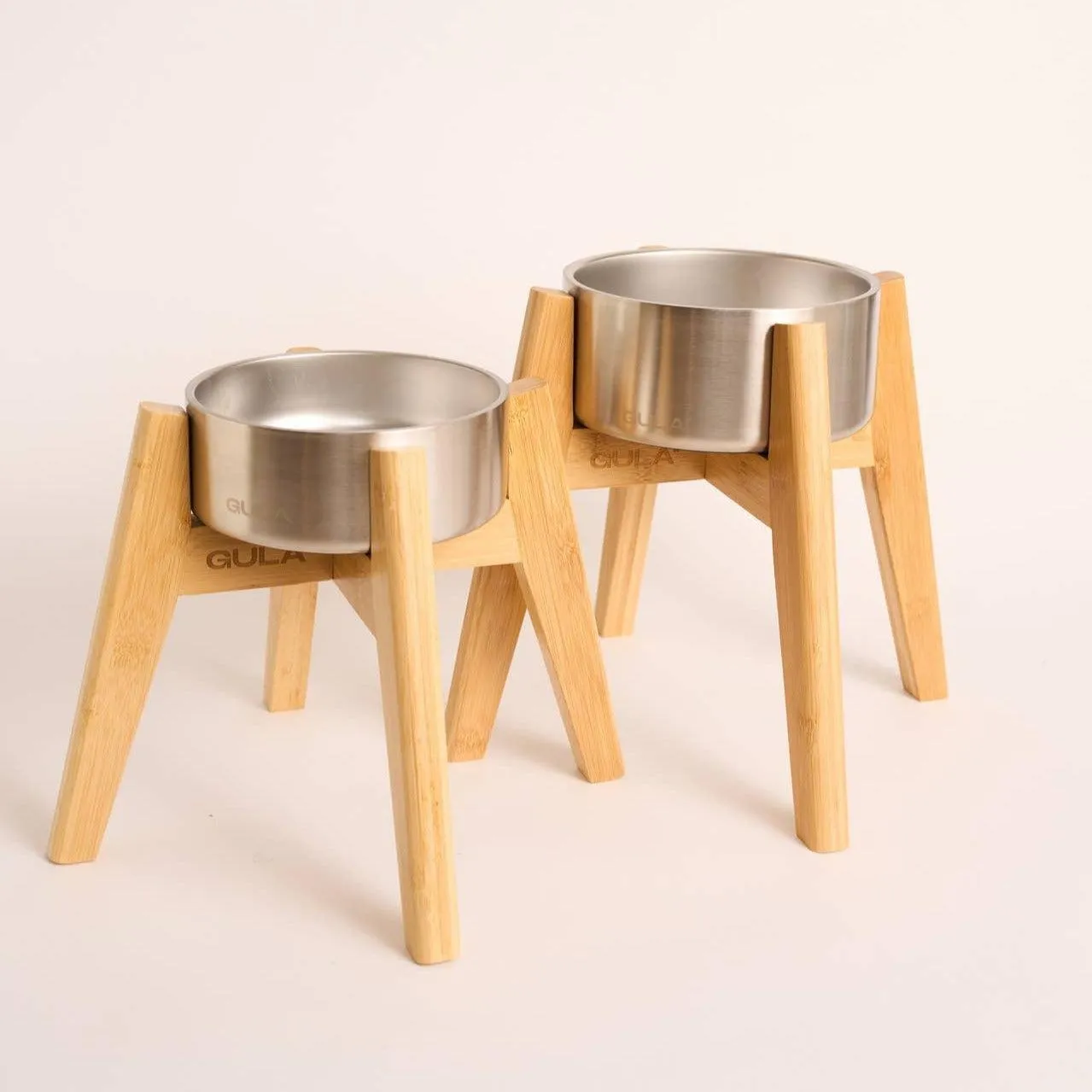 GULA | Bamboo Dog Bowl Stand