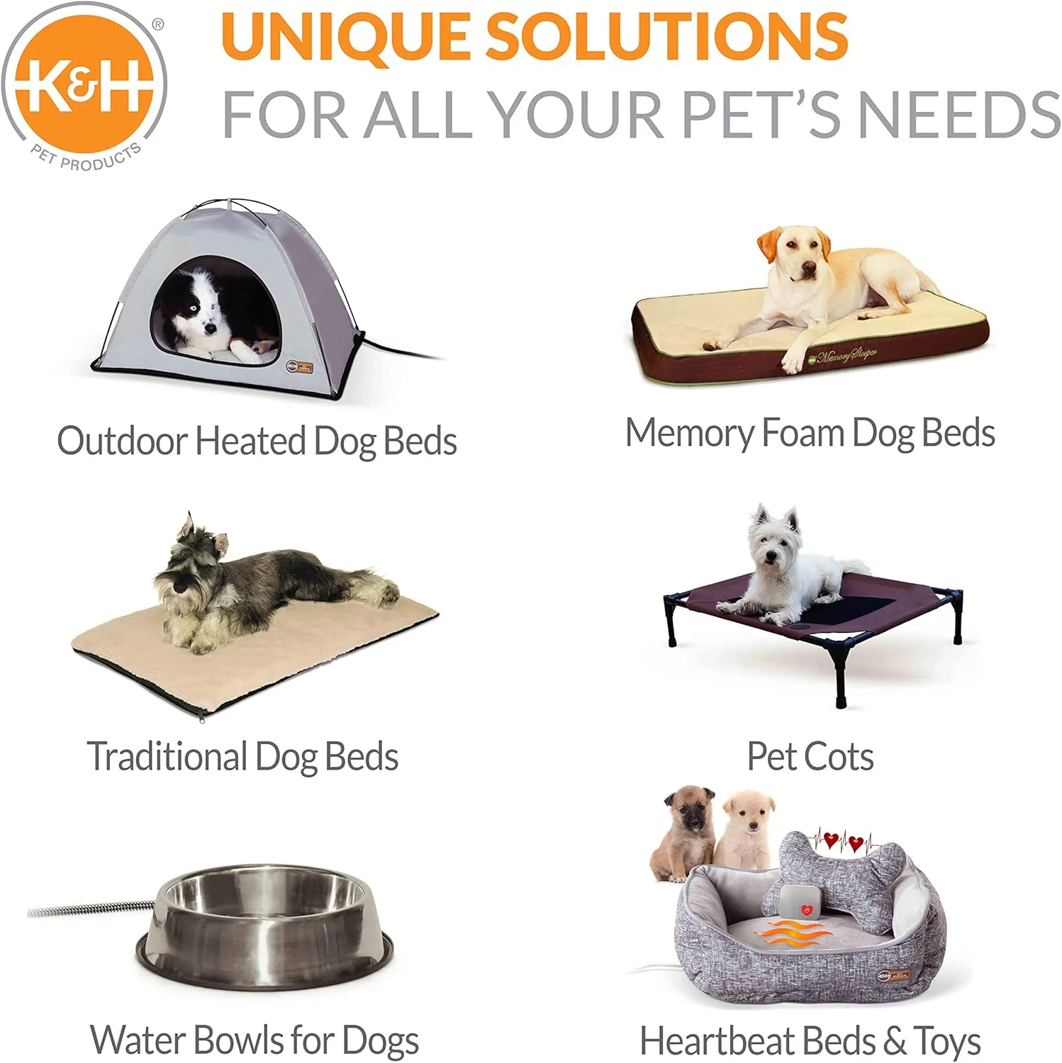 K&H Pet Products Superior Orthopedic Pet Bed Paw/Bone Print Gray Paw Bone Print Large 40 X 50 Inches