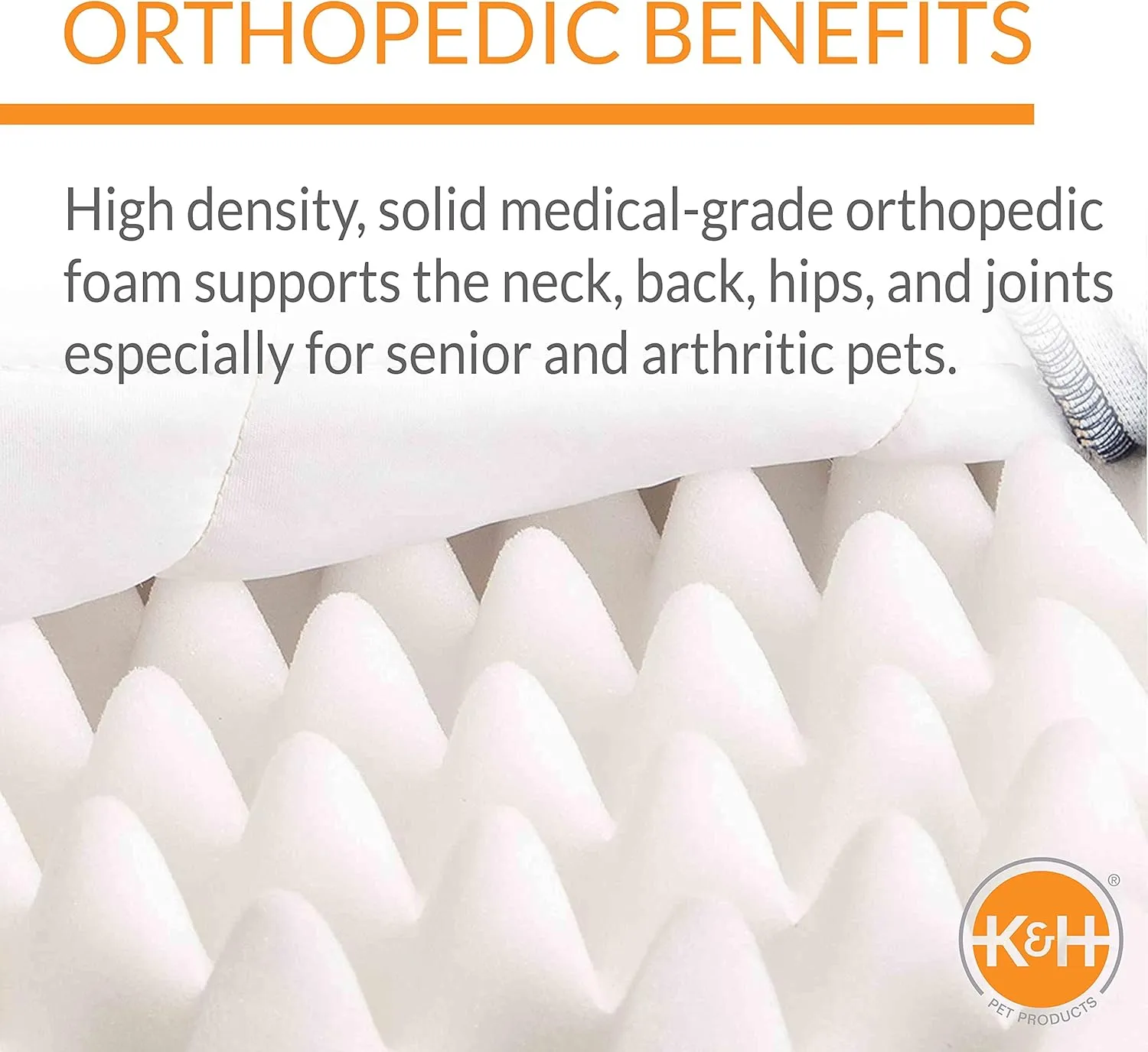 K&H Pet Products Superior Orthopedic Pet Bed Paw/Bone Print Gray Paw Bone Print Large 40 X 50 Inches