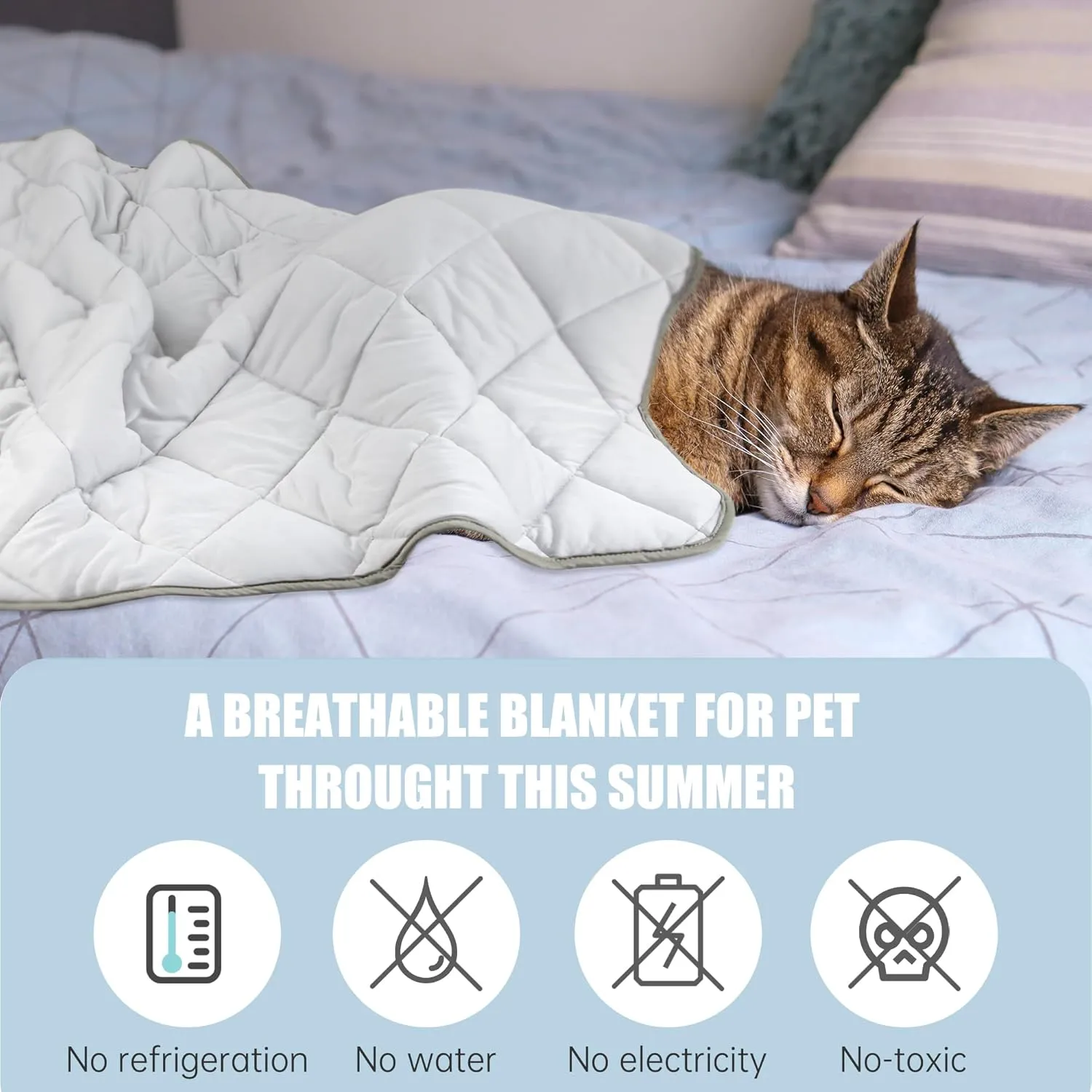 Leekalos Dog Cooling Mat,Pet Cooling Pads for Dogs Blanket,Summer Cooling Bed for Cats Blanket,Portable Pet Cooling Cushion for Home & OutdoorKeep Cooling for Pets (Cool Grey, Large(40"x60"))