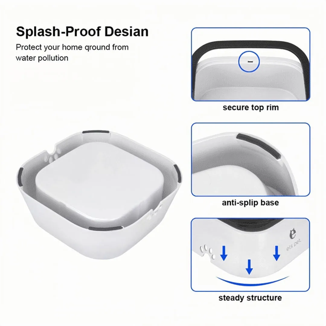 No Splash Pet Floating Water Bowl Cat Dog Bowl