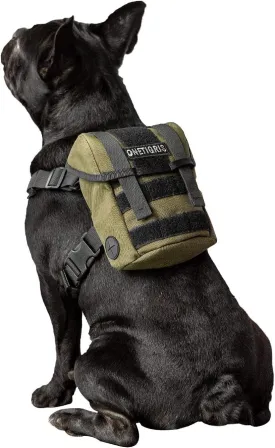 OneTigris Dog Pack, Backpack Durable Small Medium Dog Pack with Litter Bag Exit for Camping Hiking Daily Walking (Ranger Green, X-Small)