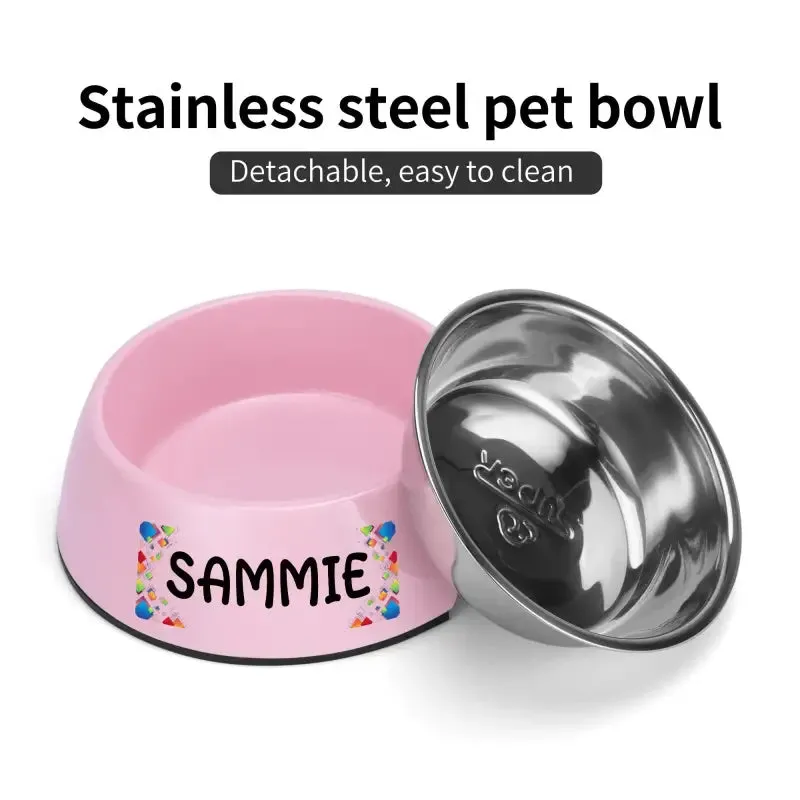 Personalized Pink Pet Food Bowl for Your Furry Friend Sammie