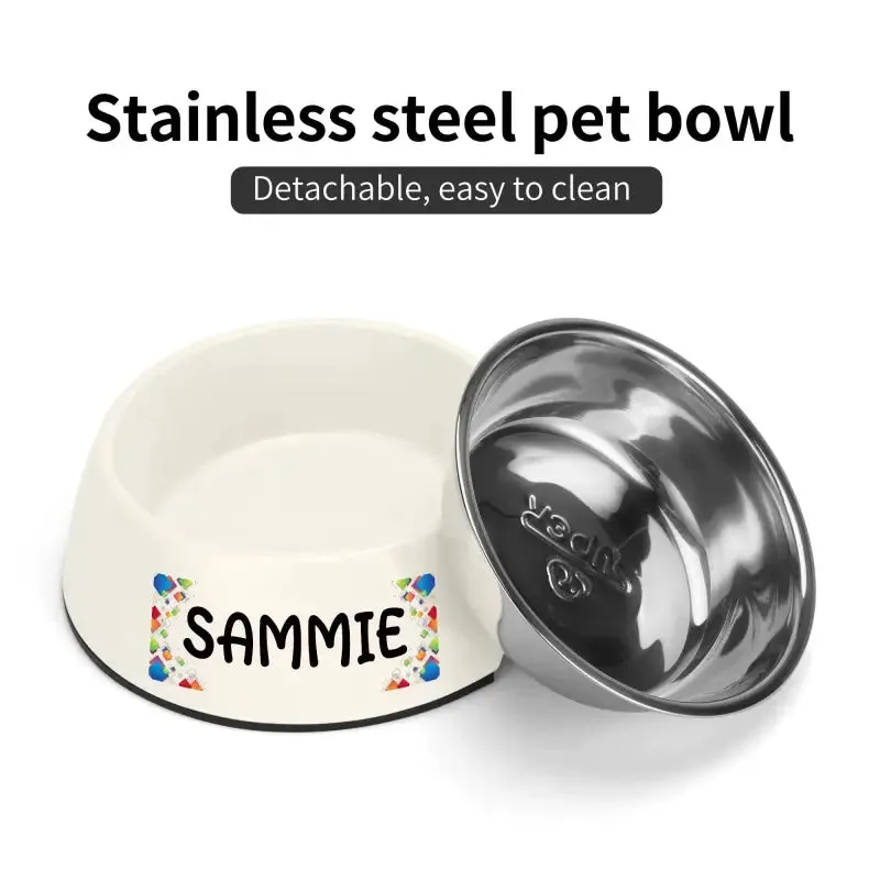 Personalized Pink Pet Food Bowl for Your Furry Friend Sammie