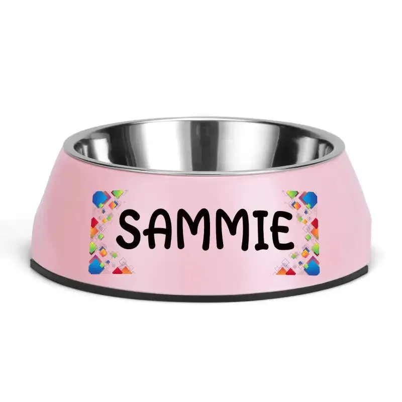 Personalized Pink Pet Food Bowl for Your Furry Friend Sammie