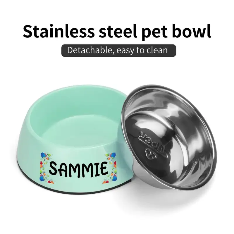 Personalized Pink Pet Food Bowl for Your Furry Friend Sammie