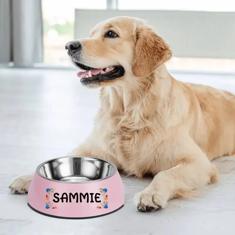 Personalized Pink Pet Food Bowl for Your Furry Friend Sammie