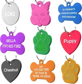Pet ID Tag Custom for Dog Cat Personalized | Many Shapes and Colors to Choose from | Made in USA | Strong Anodized Aluminum (Circle Red, Small)