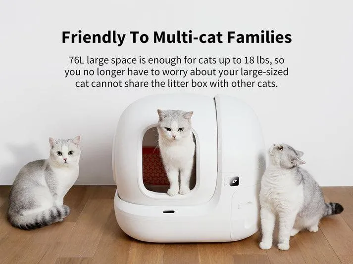 PETKIT Xiaopei Smart Cat Toilet MAX Fully Automatic Cat Litter Box Extra Large Cat Supplies Anti-Splash Electric Fully Enclosed Cat Litter Box with One-Year Warranty Package Delivered to Home [North American Version]