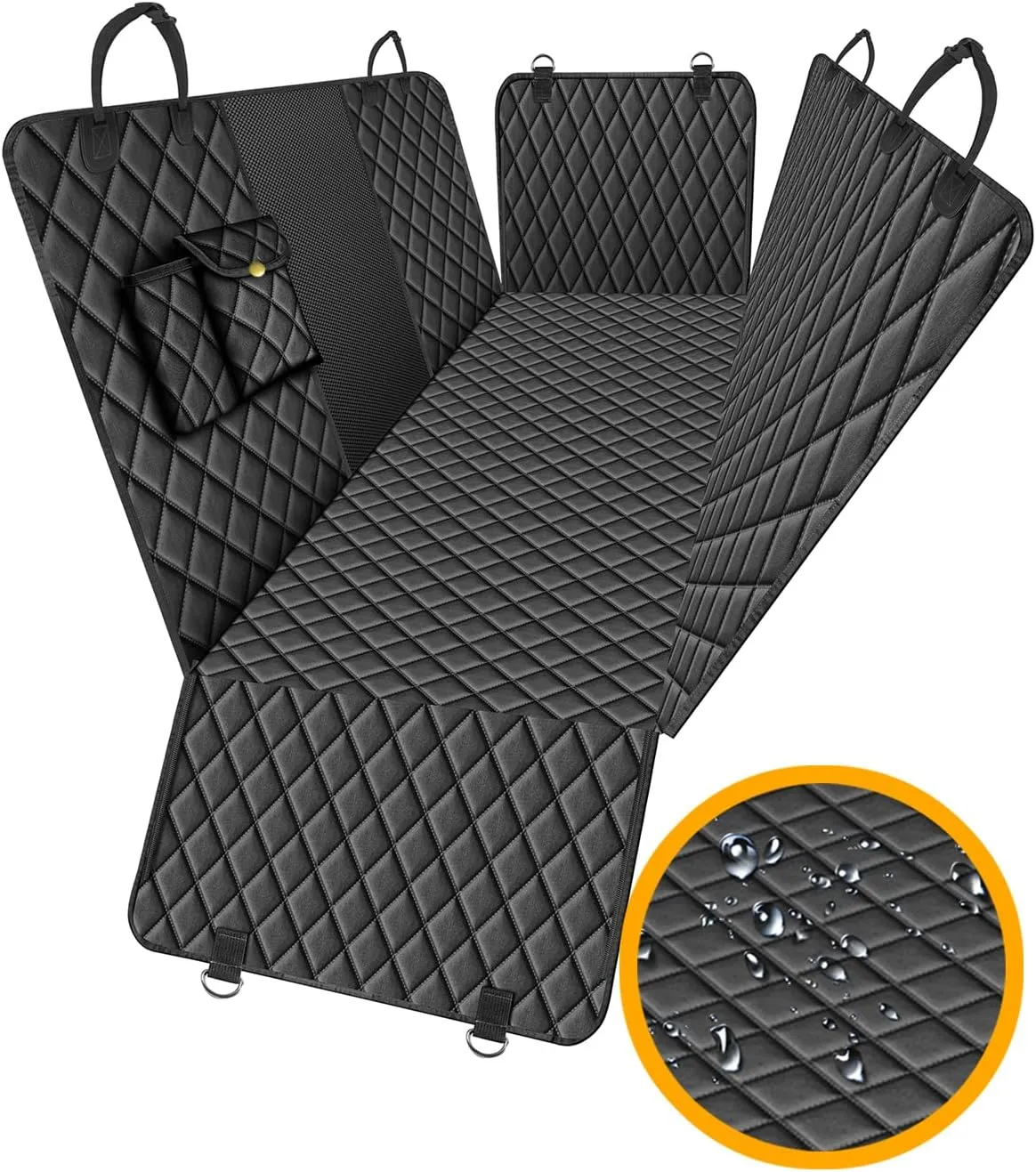 Premium Dog Car Seat Cover for Back Seat  Heavy-Duty Hammock Style with Seat Belt, Waterproof, Anti-Slip, Scratch-Resistant, Durable Pet Protector for SUV Truck, Easy to Clean, Universal Fit