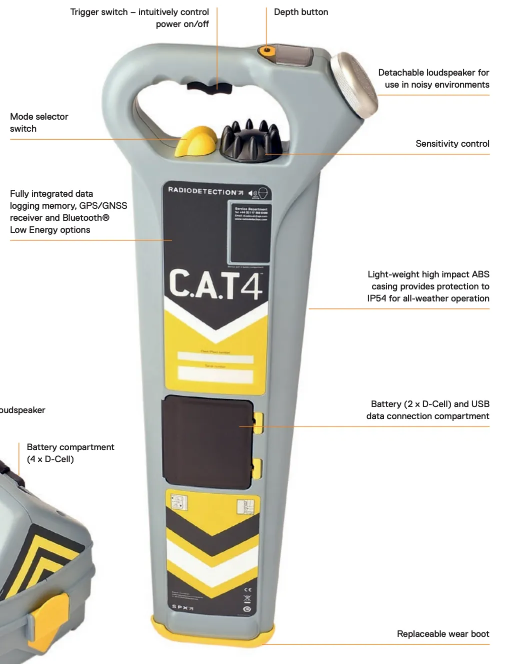 RadioDetection 10/GCAT4 EN03 with Data SWING, StrikeAlert, CALSafe and GPS Cable Avoidance for gCAT4 