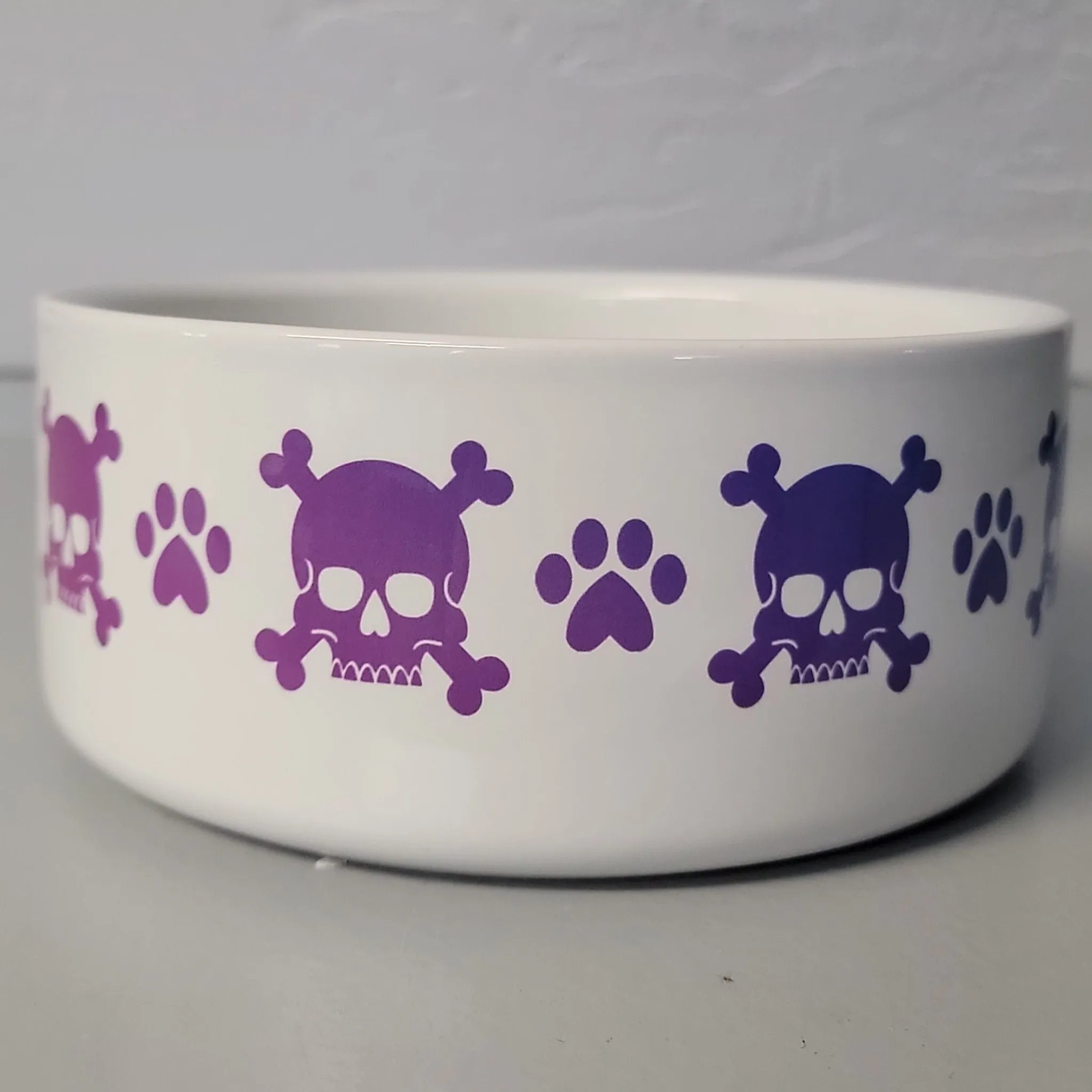 Rainbow Skull & Crossbones Bowl - White Background