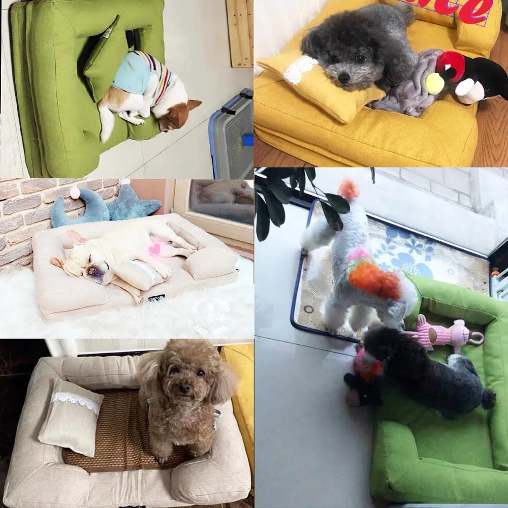 Rectangle Pet Sofa Bed with Pillow