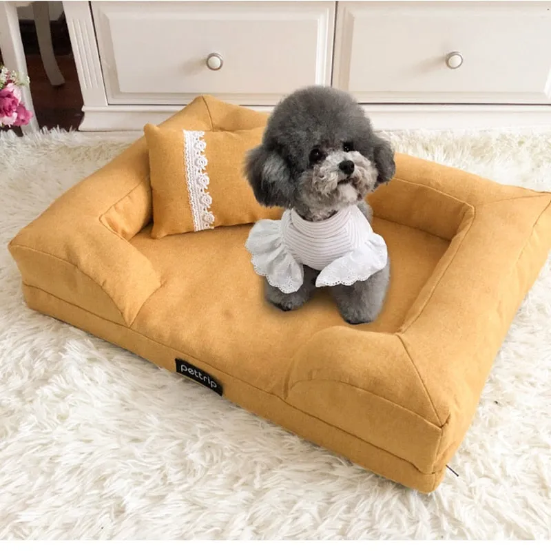 Rectangle Pet Sofa Bed with Pillow