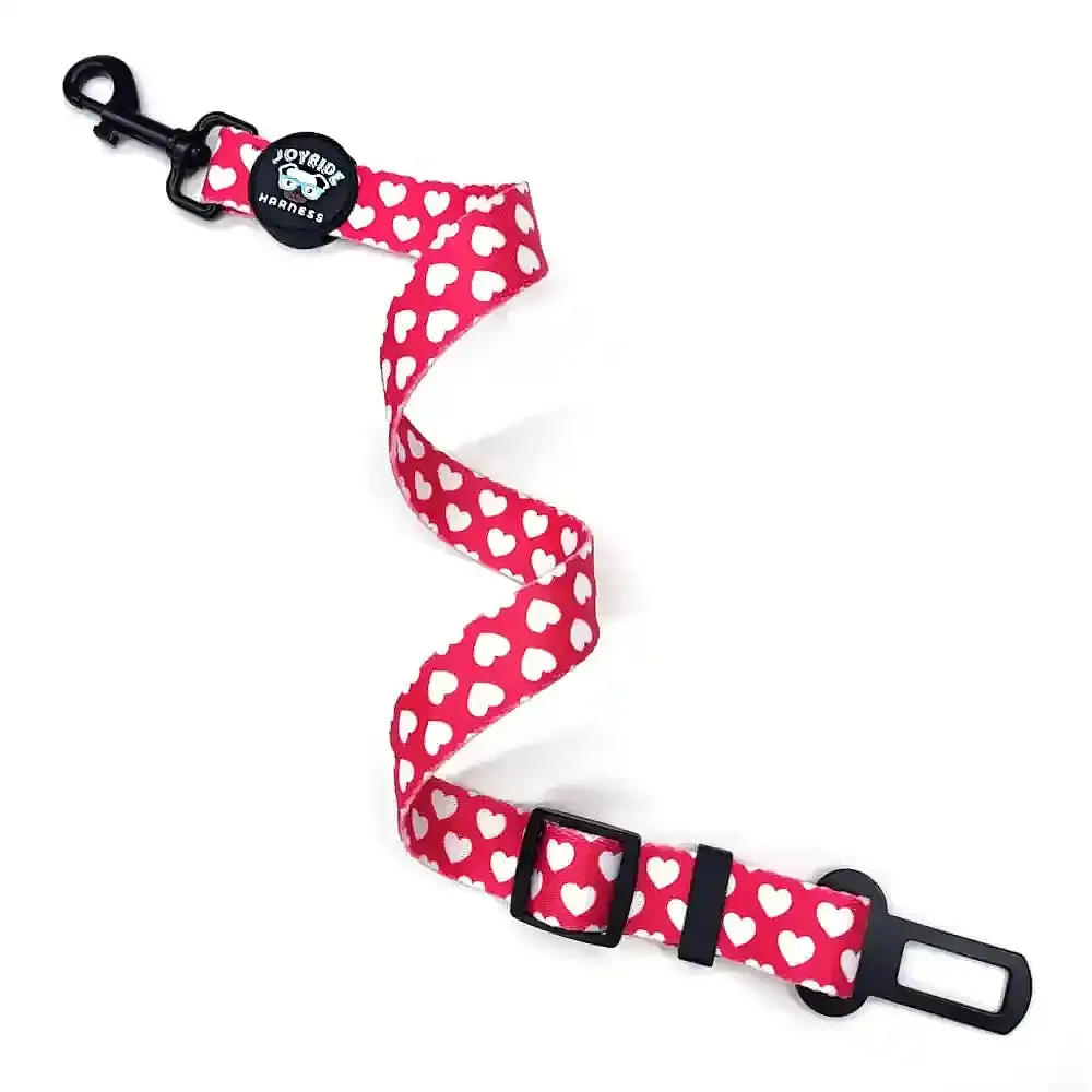 Red Hearts Dog Safety Seat Belt