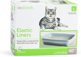So Phresh Elastic Litter Liners for Cats, 35" L X 15" W, Count of 40