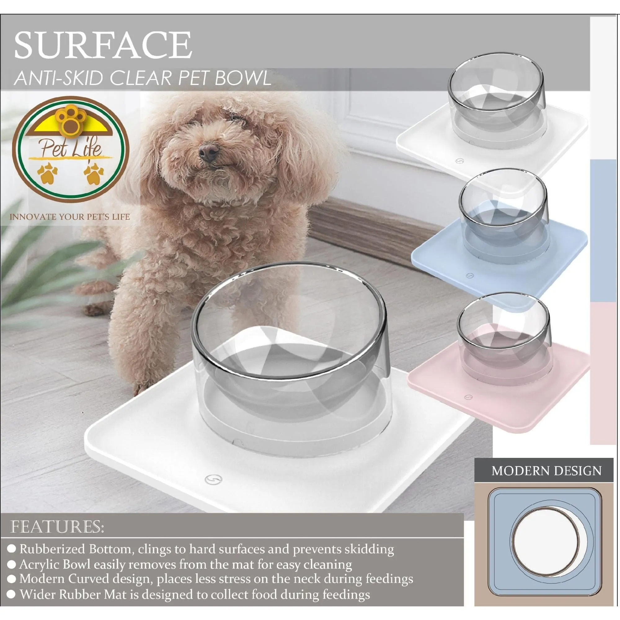 Spill-proof pet bowl Dishes