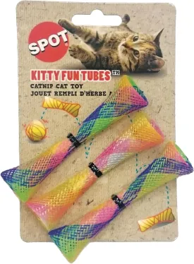 SPOT Kitty Fun Tubes Cat Toy | Bouncy Cat Toy with Catnip Inside for Cats and Kittens to Bite, Swat and Chase | Interactive Cat Toy | 3 Pieces