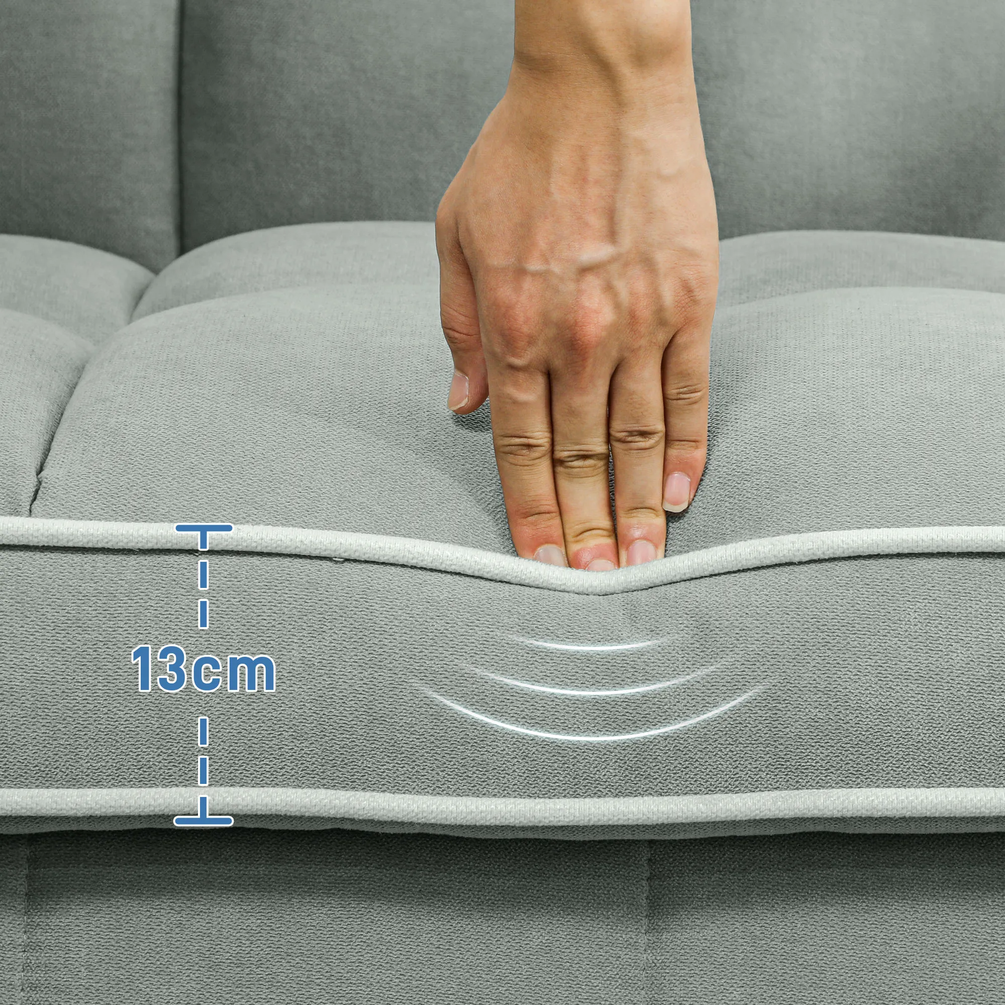 Three-in-one design: Two-seater sofa converts to recliner or double bed Grey