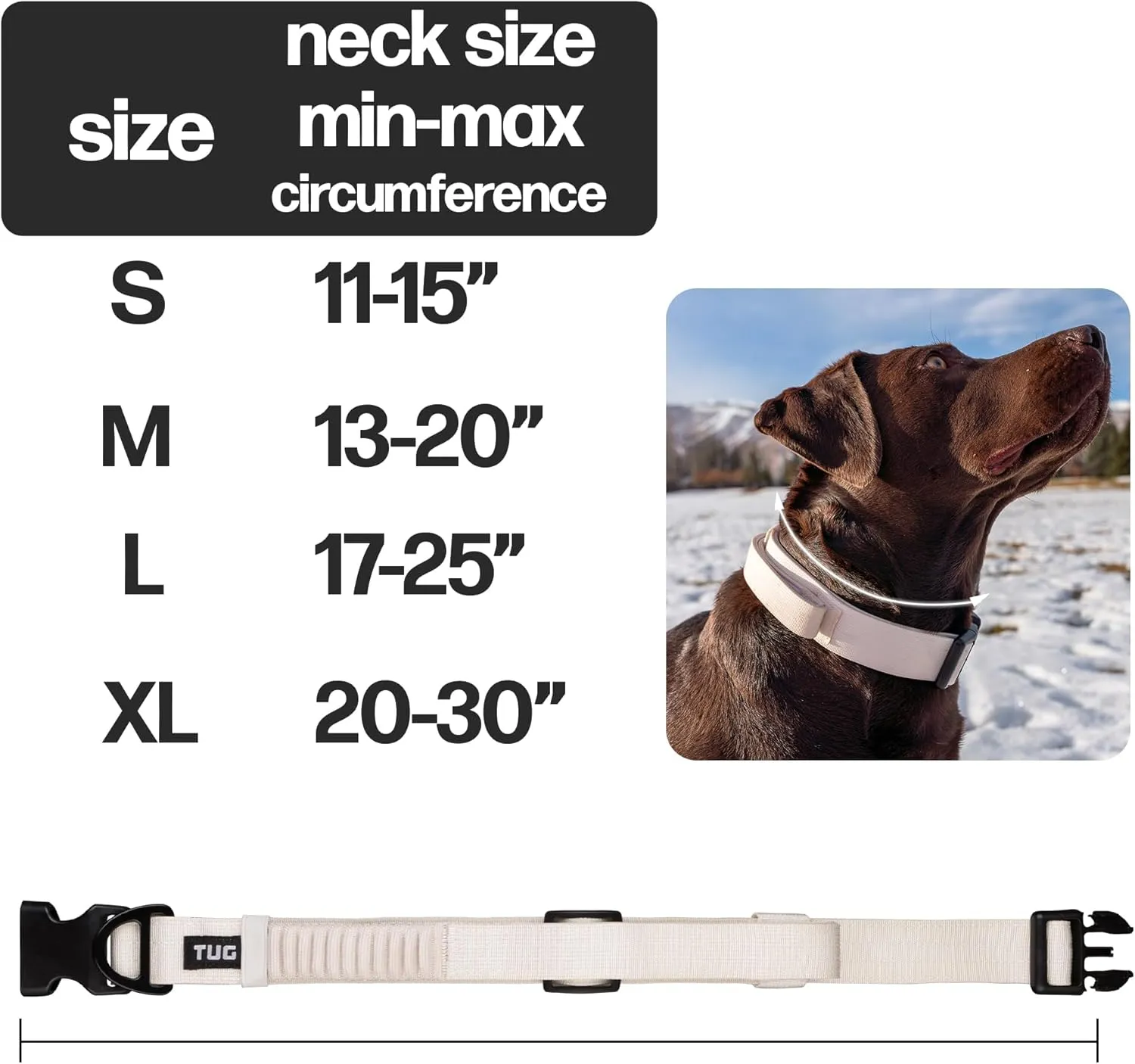 TUG Grab Collar | Integrated Traffic Leash Magnetically Attached for Quick Control (Medium/Cream)