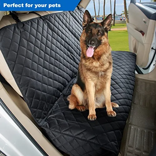 VIEWPETS Bench Car Seat Cover Protector - Waterproof, Heavy-Duty and Nonslip Pet Car Seat Cover for Dogs with Universal Size Fits for Cars, Trucks & SUVs(Black)