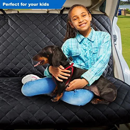 VIEWPETS Bench Car Seat Cover Protector - Waterproof, Heavy-Duty and Nonslip Pet Car Seat Cover for Dogs with Universal Size Fits for Cars, Trucks & SUVs(Black)