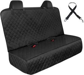 Waterproof Dog Car Seat Cover with Belt for Back Seat - Washable Pet Protector Accessories for Cars, Trucks, SUVs, and Bench Seats - Auto Backseat Hammock for Small & Large Dogs